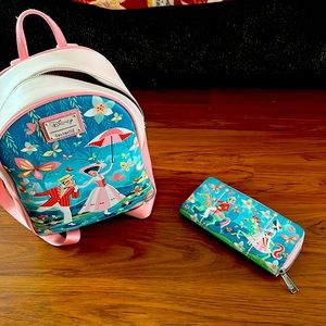 DISNEY LOUNGEFLY - MARY POPPINS JOLLY HOLIDAY BACKPACK & WALLET